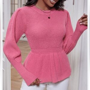 La Vie Rebecca taylor peplum pink sweater small